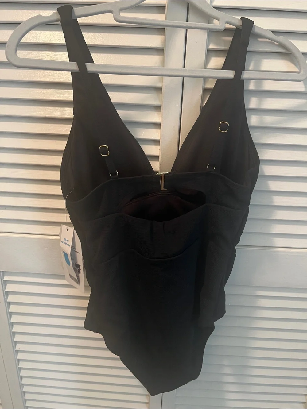 #2456**Classic Black One-Piece Swimsuit - Picture 3 of 17